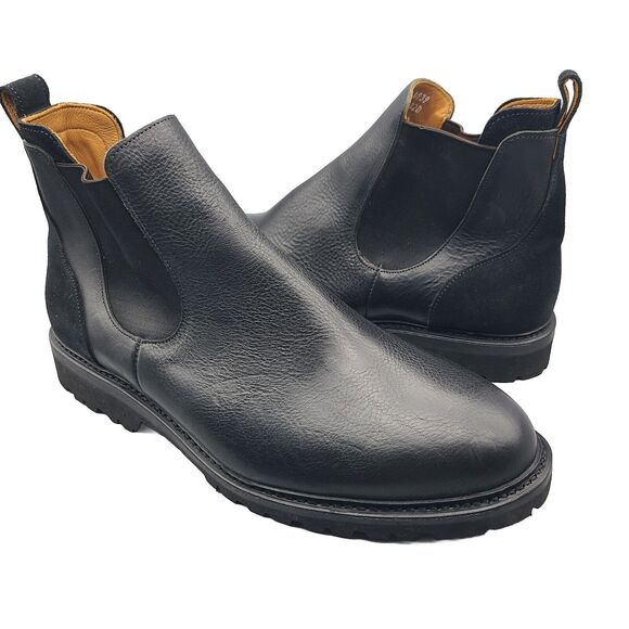 Allen Edmonds Mens BootsDiscovery Black Leather Chelsea Pull-on Size 12 3E New